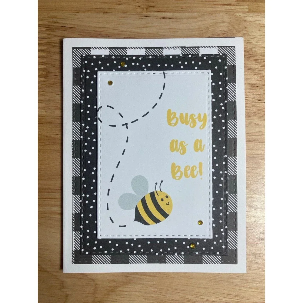 Bee Greeting Card – Handmade A2 Card – All Occasion Blank Card